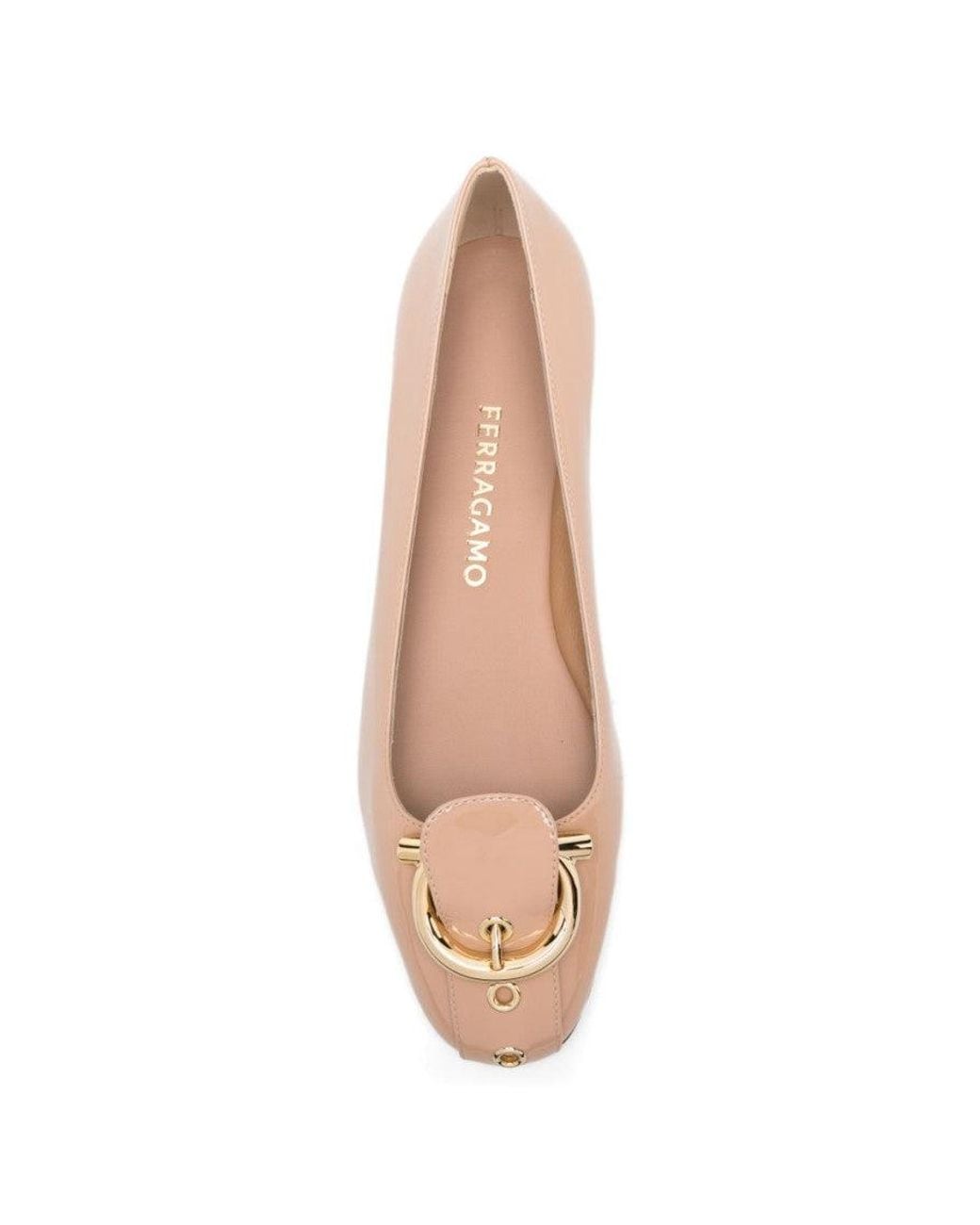 Ferragamo Natural Leather Ballet Flats