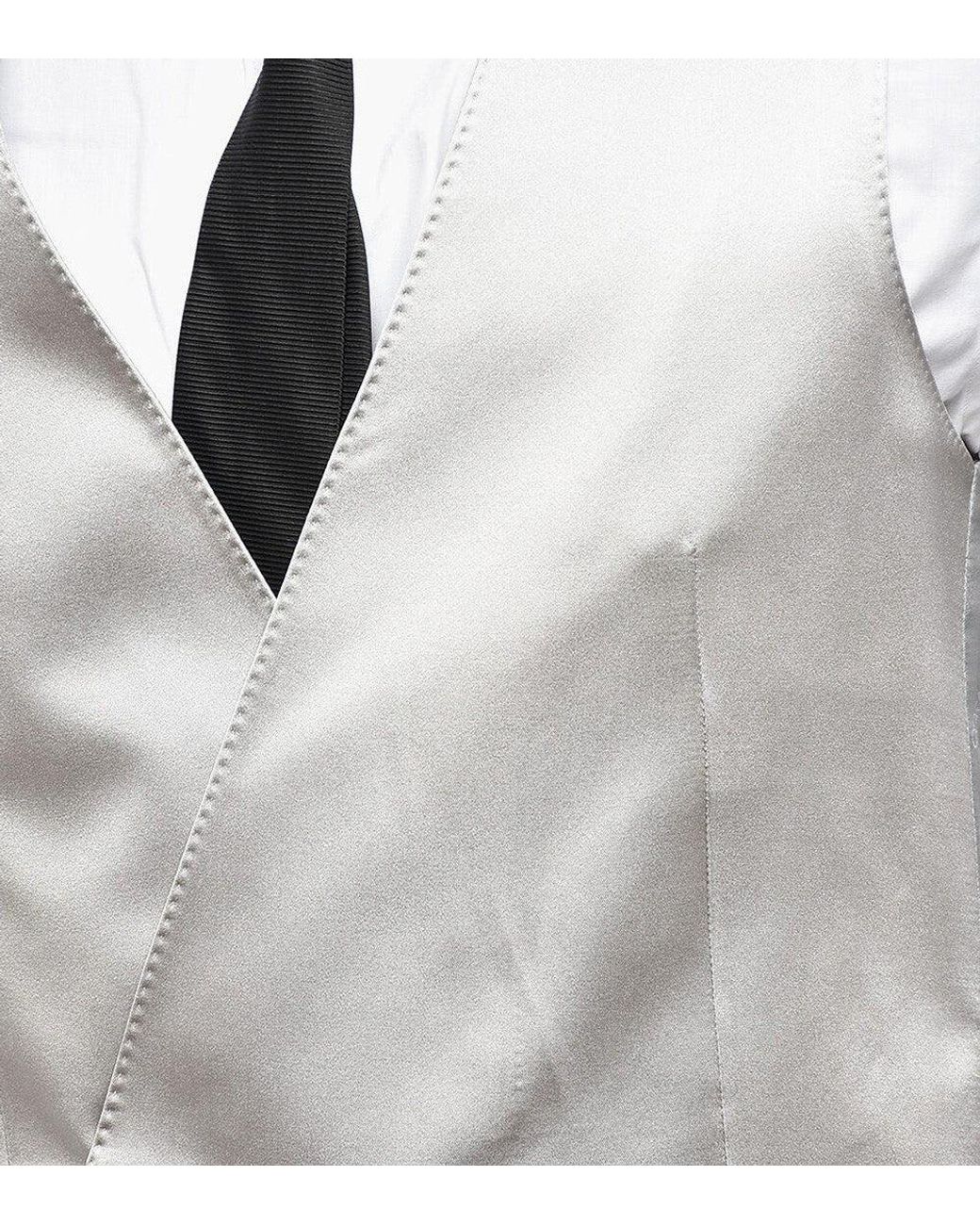 Corneliani White V Neck Waistcoat for men