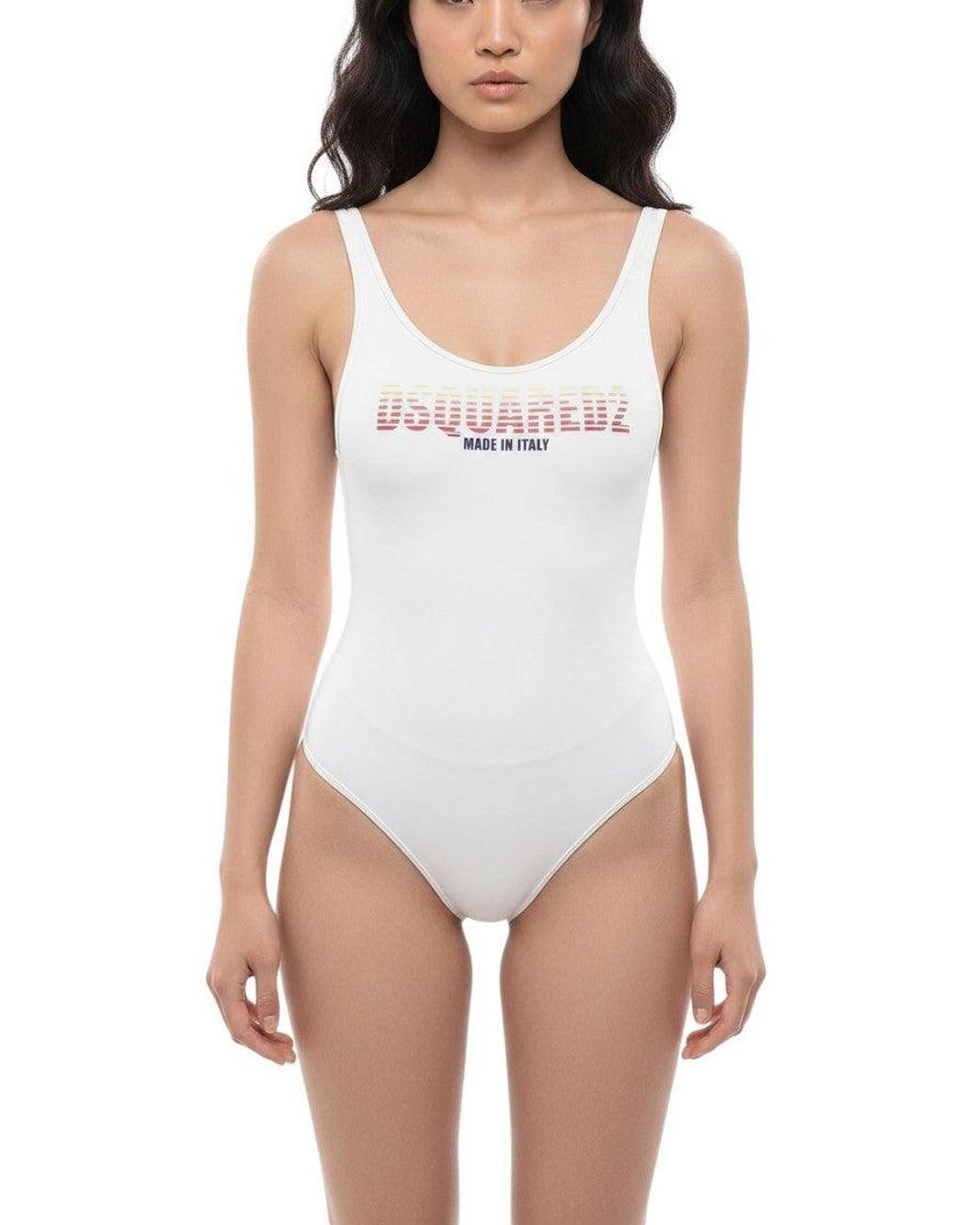 DSquared² White Logo Swimwear
