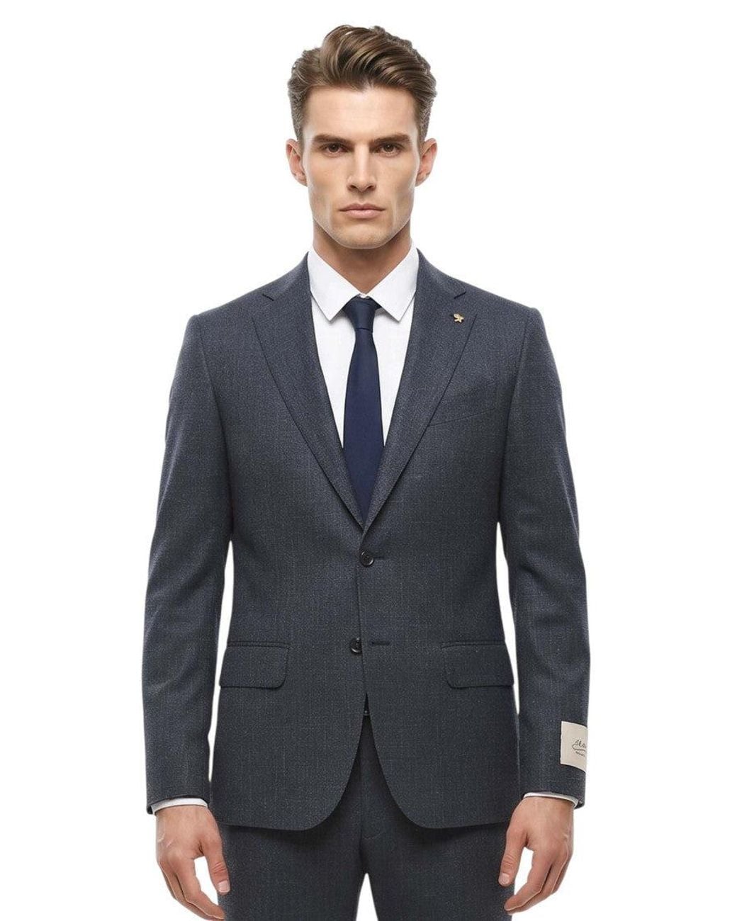 Corneliani Blue Notched Lapel Suit for men