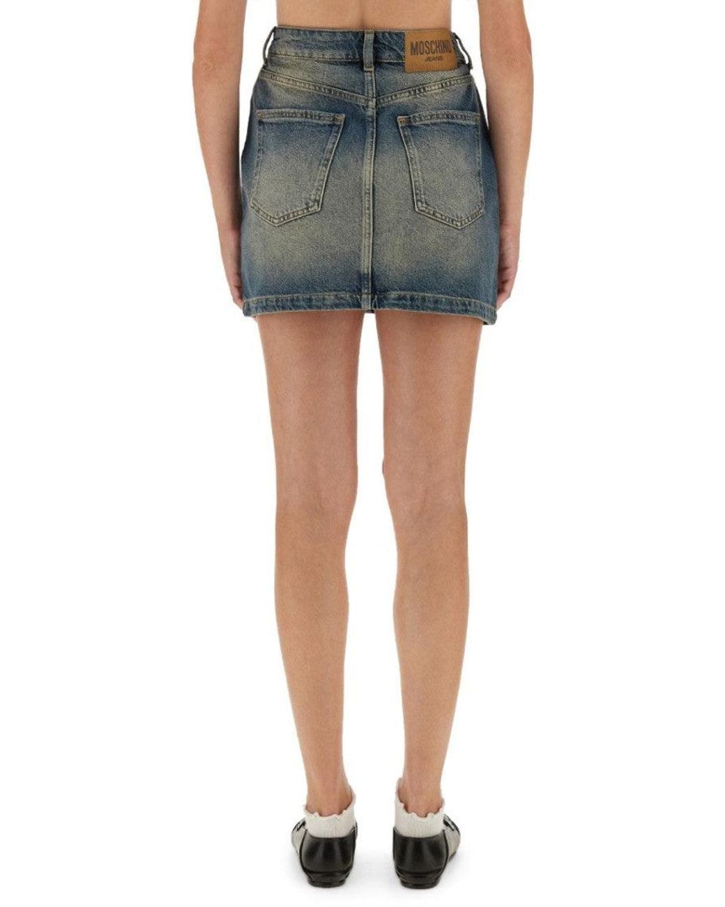 Moschino Blue Denim Solid Mini Skirt