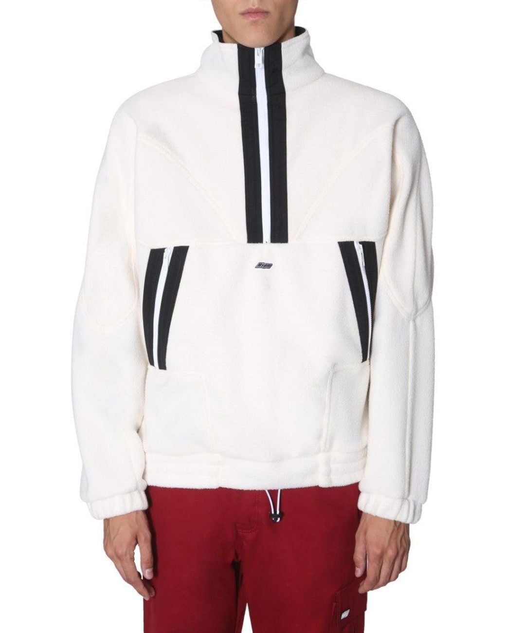 MSGM White Mock Collar Sweatshirts for men