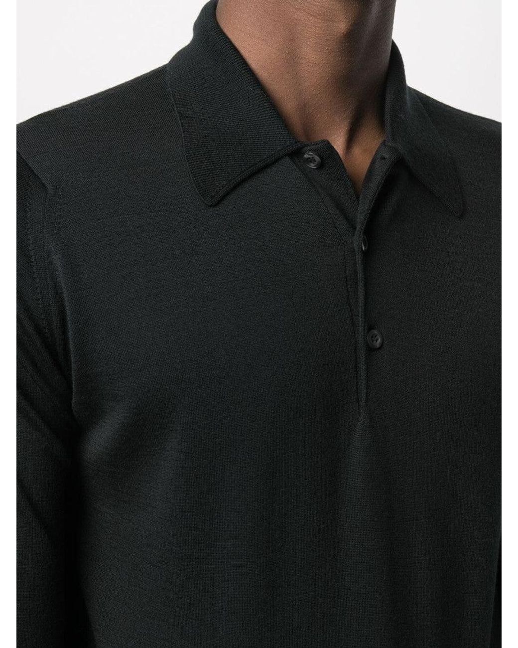 John Smedley Blue Wool Polo T-Shirts for men