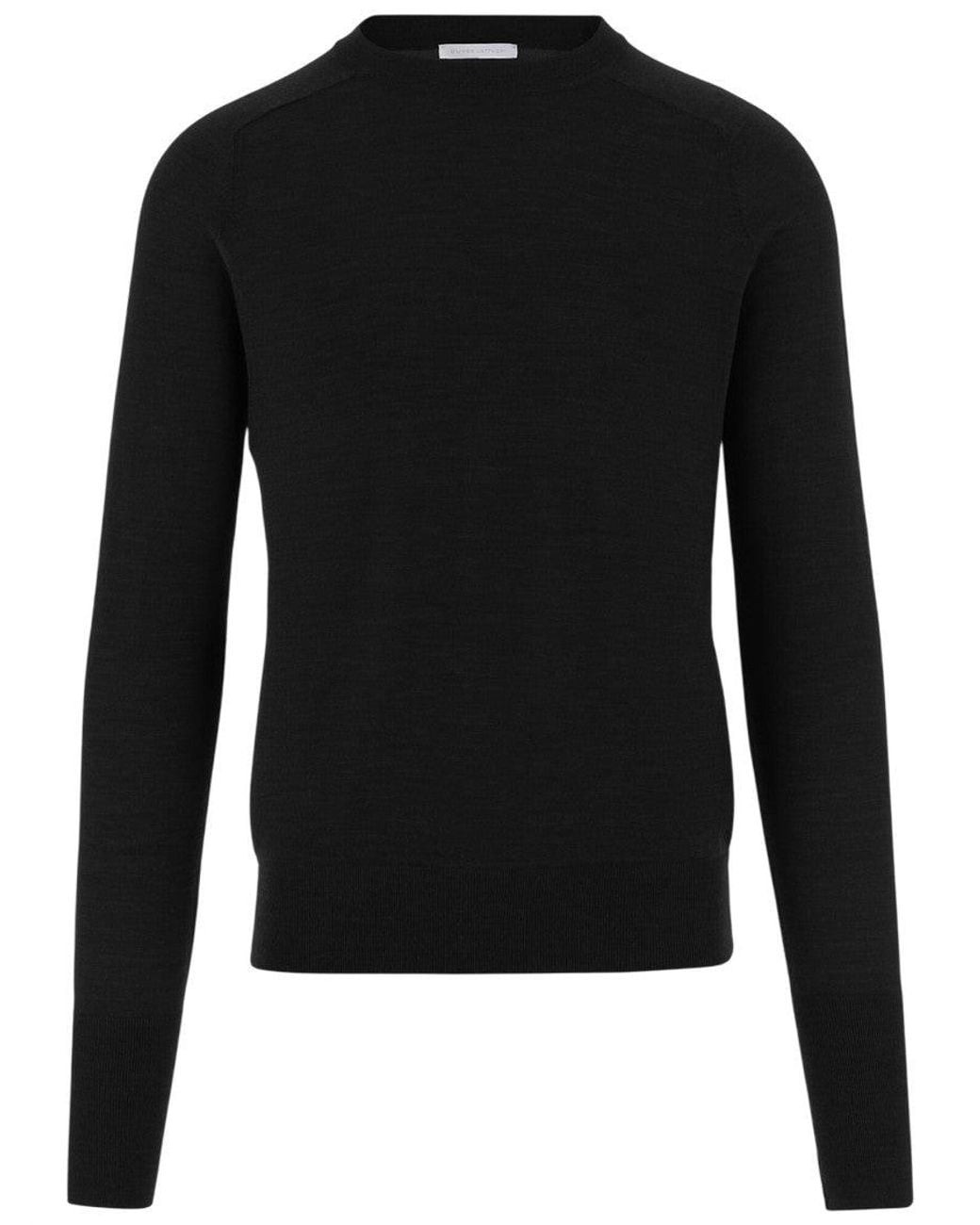 Oliver Lattughi Black Crew Neck Sweater for men