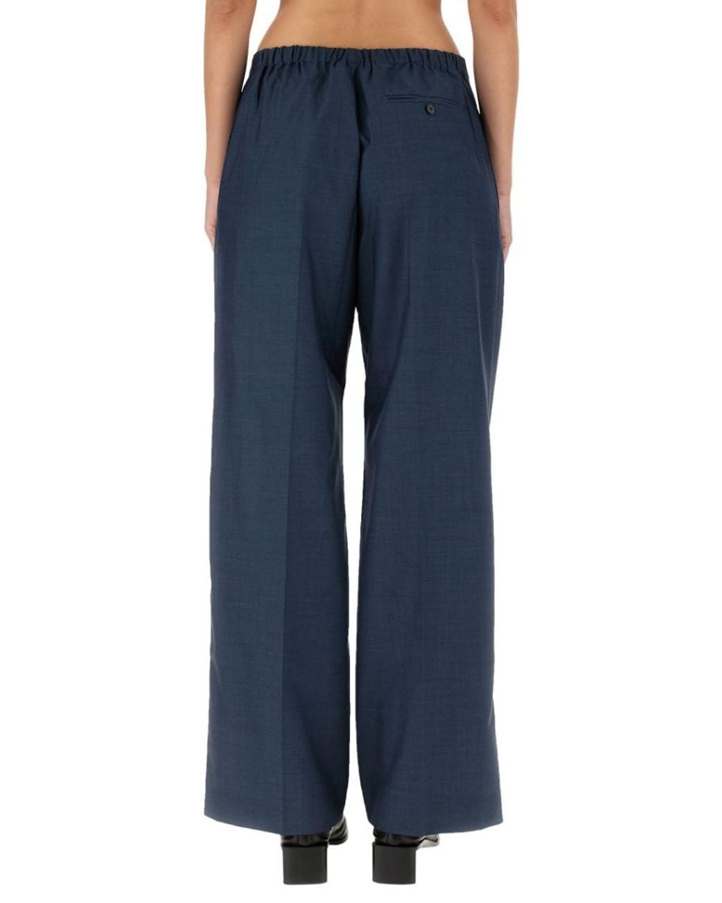 Acne Blue Tailored Pleated Pants