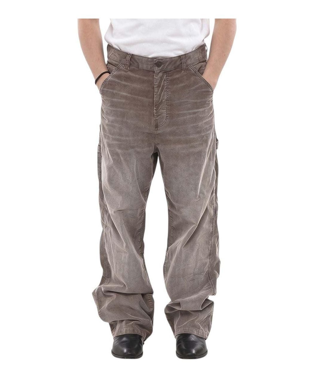 DIESEL Gray Loose Cargo Pants for men