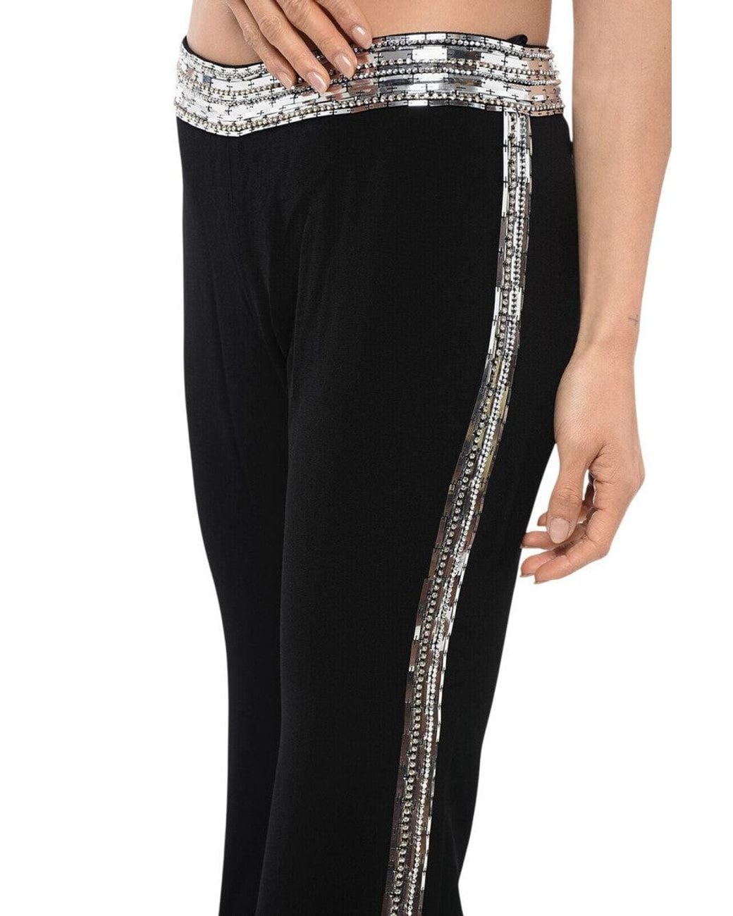 Balmain Black Flared Flat Front Pants