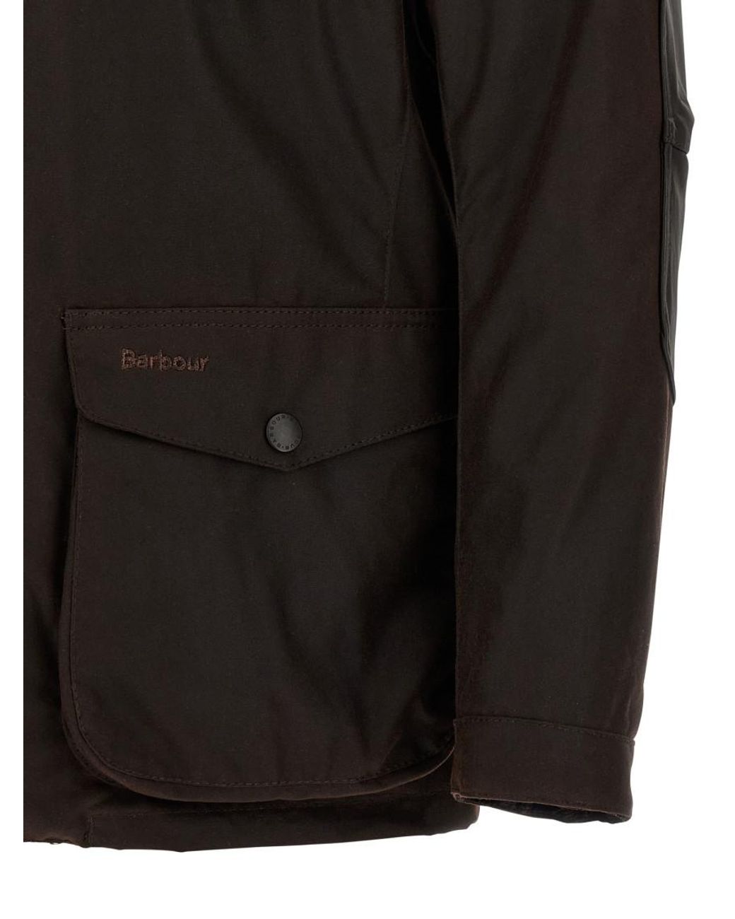Barbour Black Solid Mock Collar Jacket for men