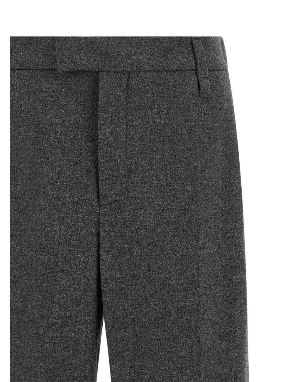 Brunello Cucinelli Gray Relaxed Flat Front Pants