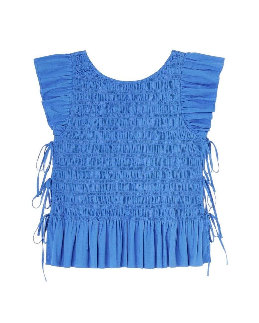 Ganni Blue Round Neck Top