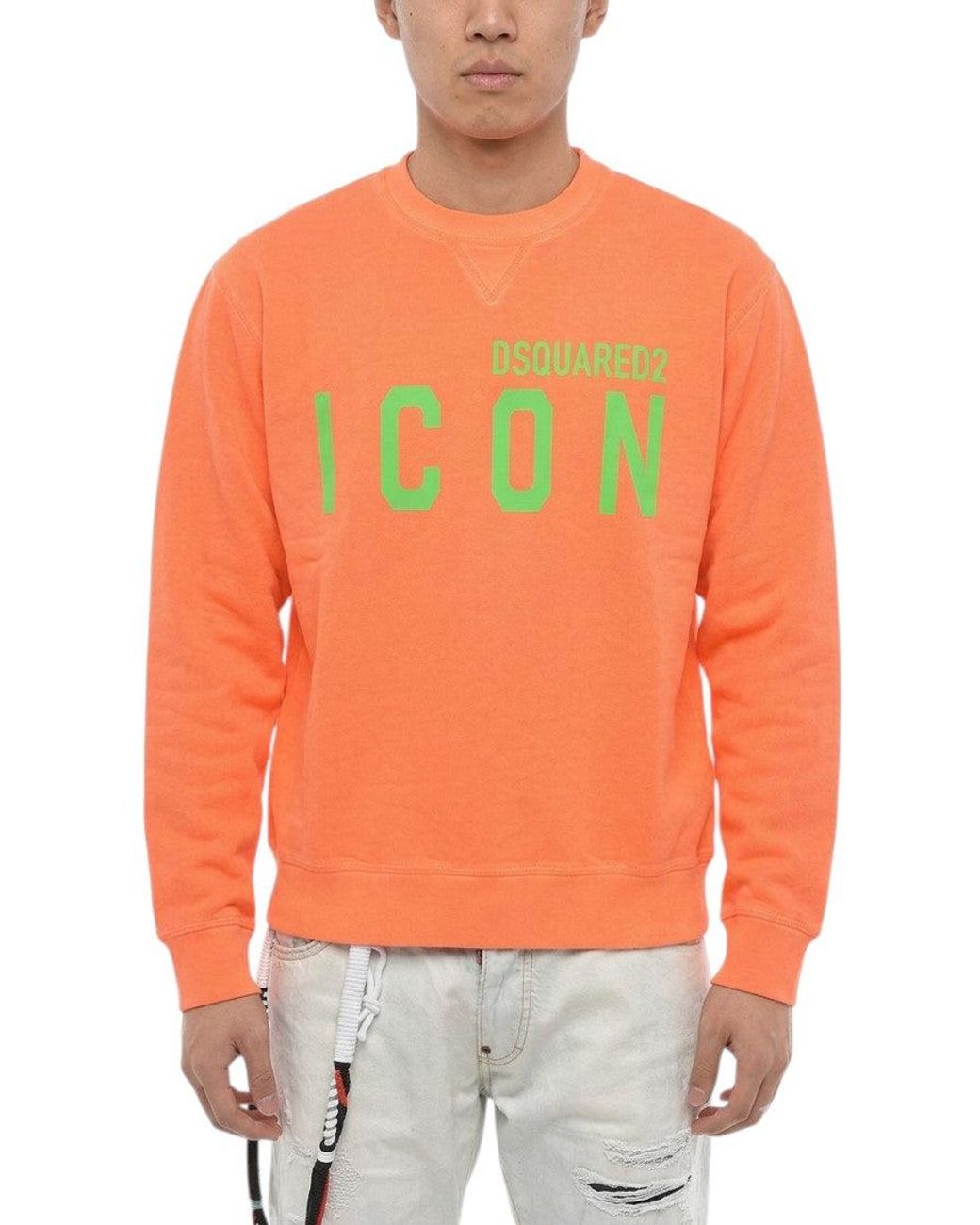 DSquared² Orange Crew Neck Sweatshirt for men