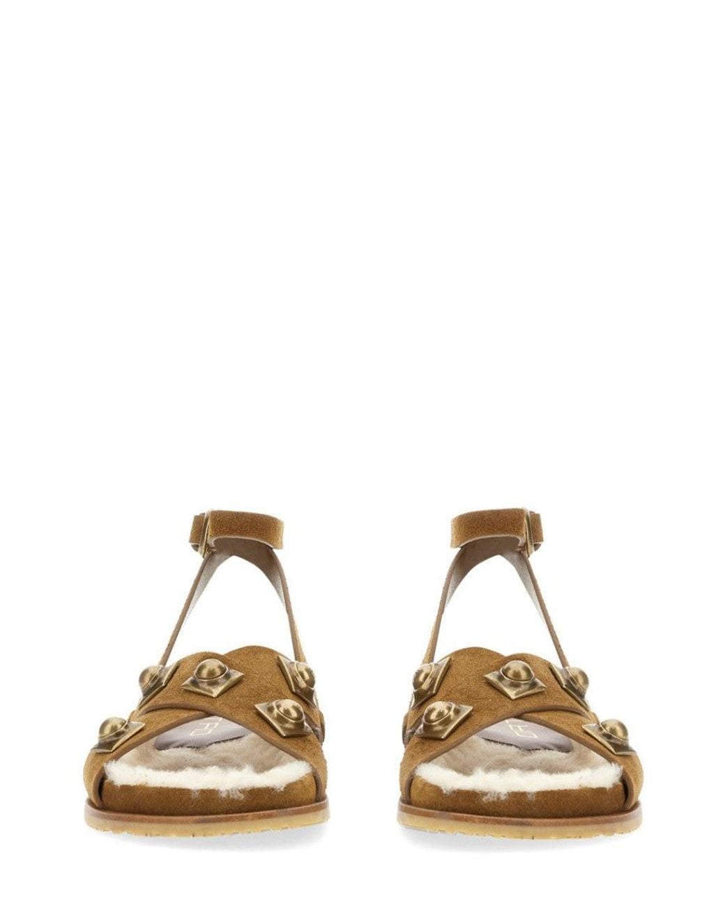 Etro Brown Suede Crown-Me Sandals