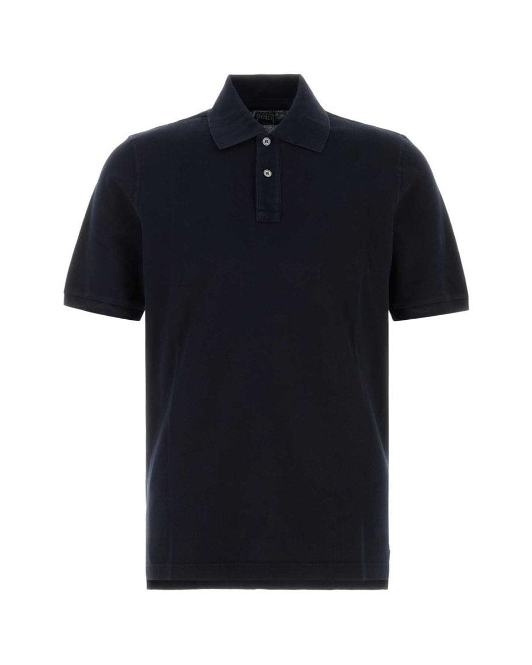 Fedeli Black Solid Polo for men