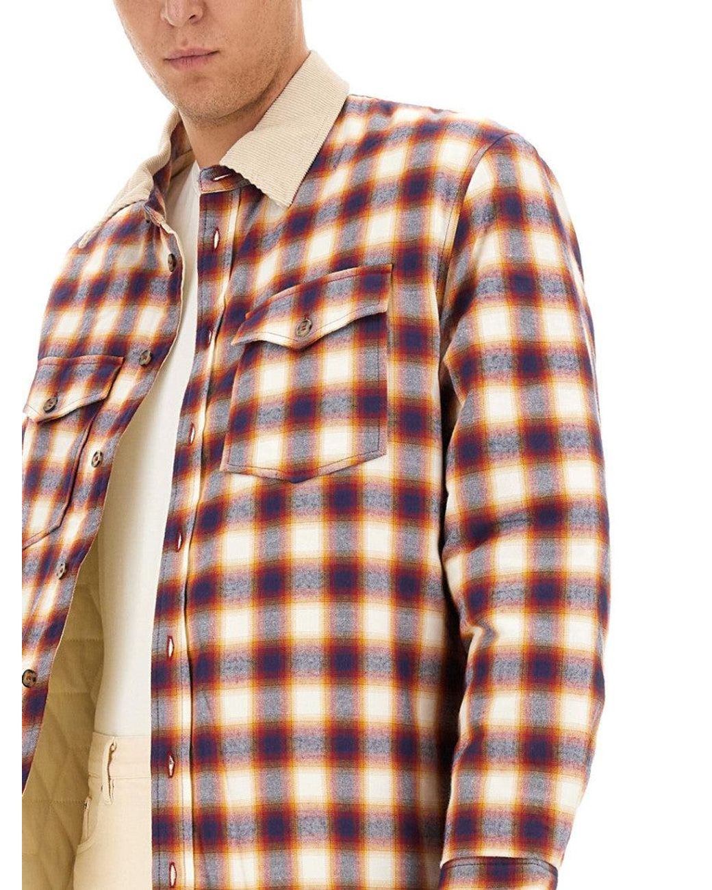 Isabel Marant Pink Plaid Shirt Collar Jacket for men