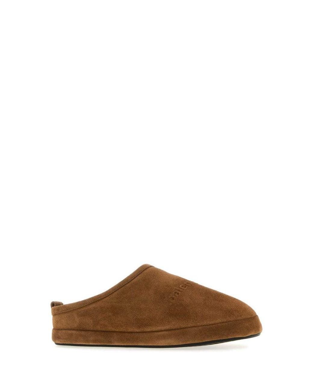 Balenciaga Brown Caramel Suede Alaska Slippers