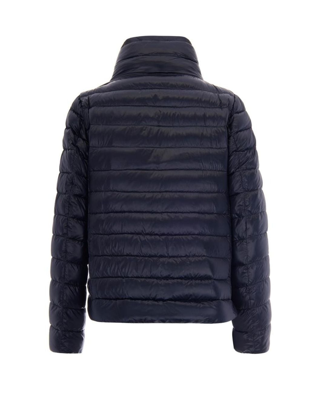 Herno Blue Solid Mock Collar Reversible Jackets