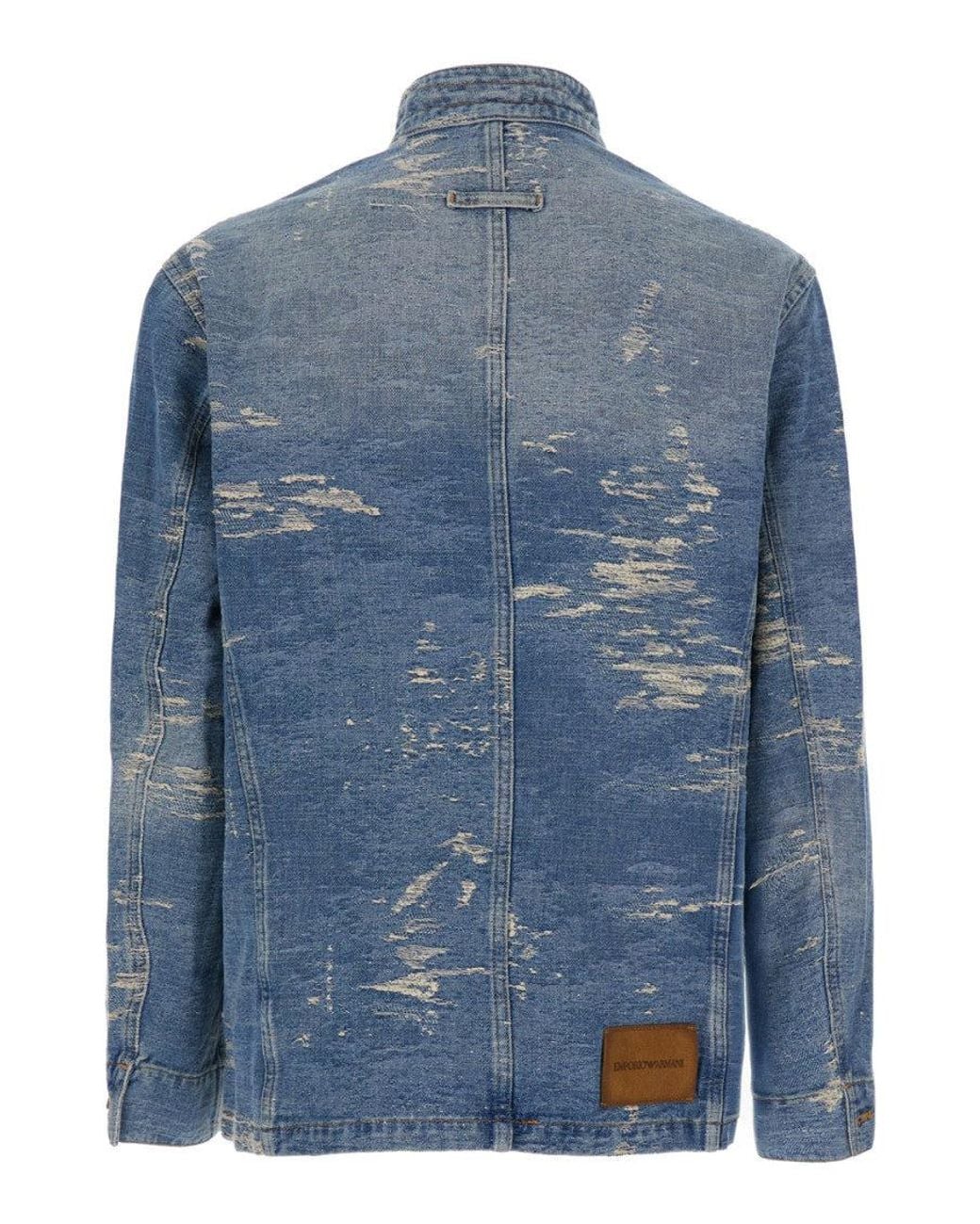 Emporio Armani Blue Band Collar Blazer for men