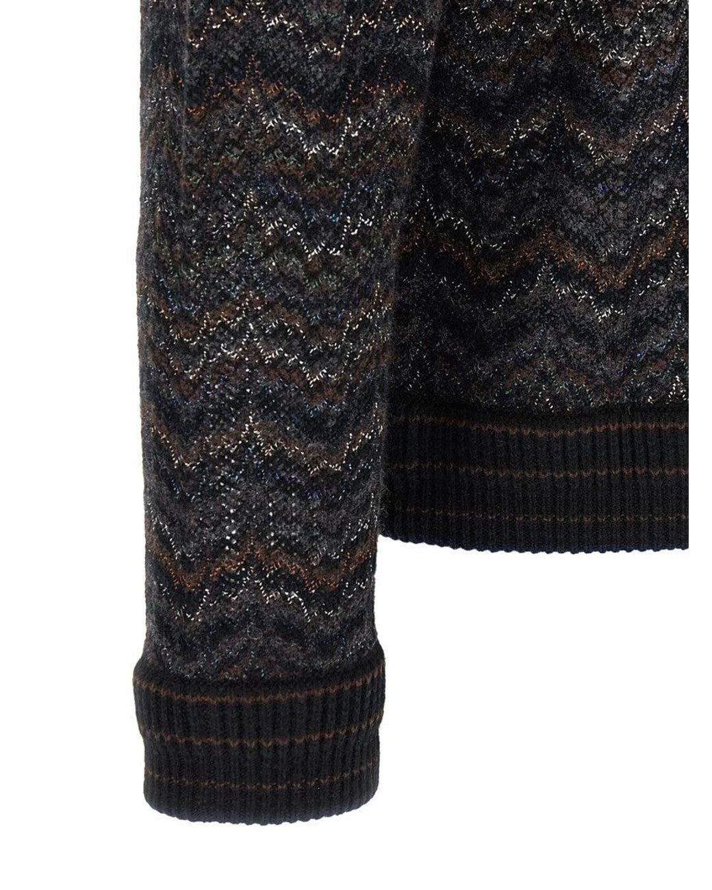 Missoni Black Knitted Polo Sweater for men