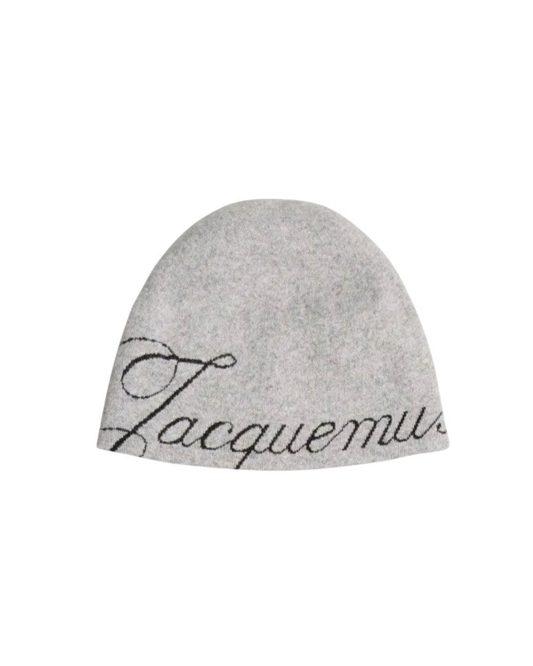 Jacquemus Gray Logo Beanie Cap