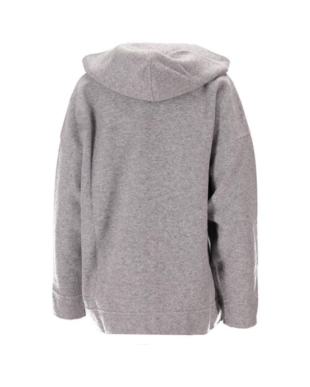 Max Mara Gray Zip Up Relaxed Hoodie