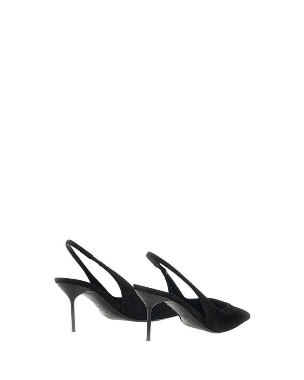 Paris Texas Black Slingback Pumps