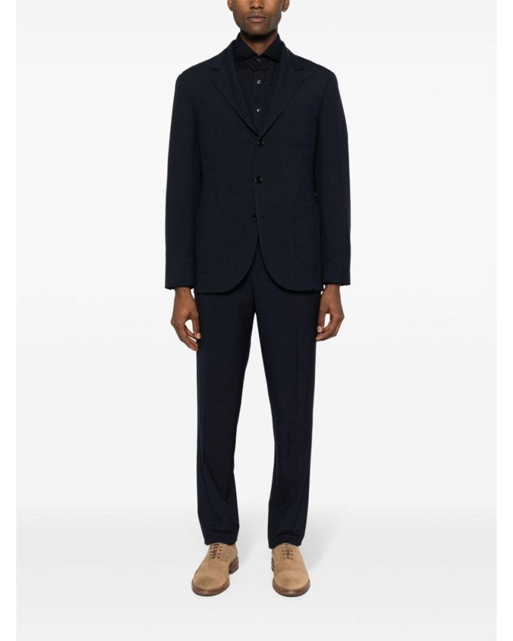 Brunello Cucinelli Blue Front Button Down Shirt for men