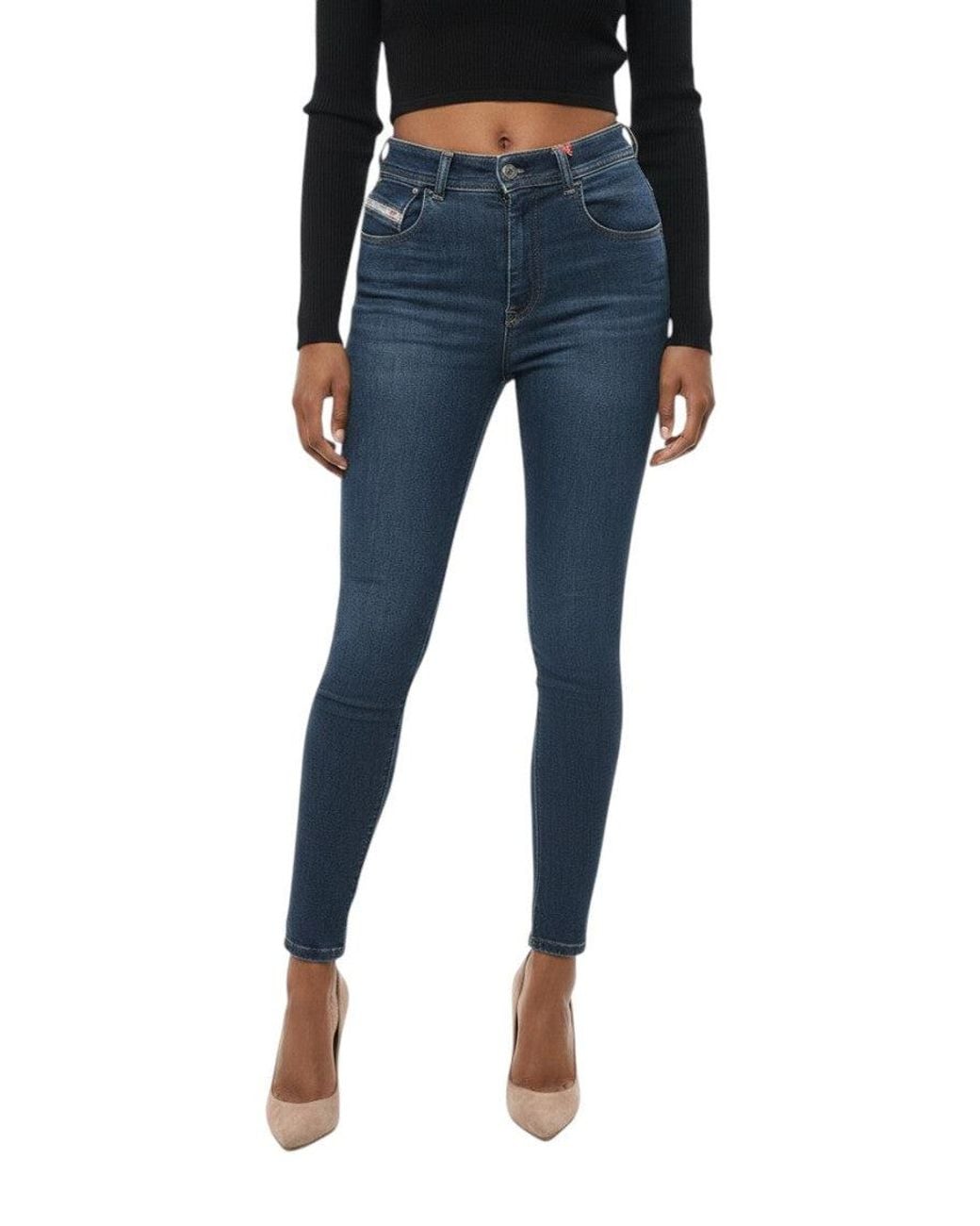 DIESEL Blue Skinny High Rise Jeans
