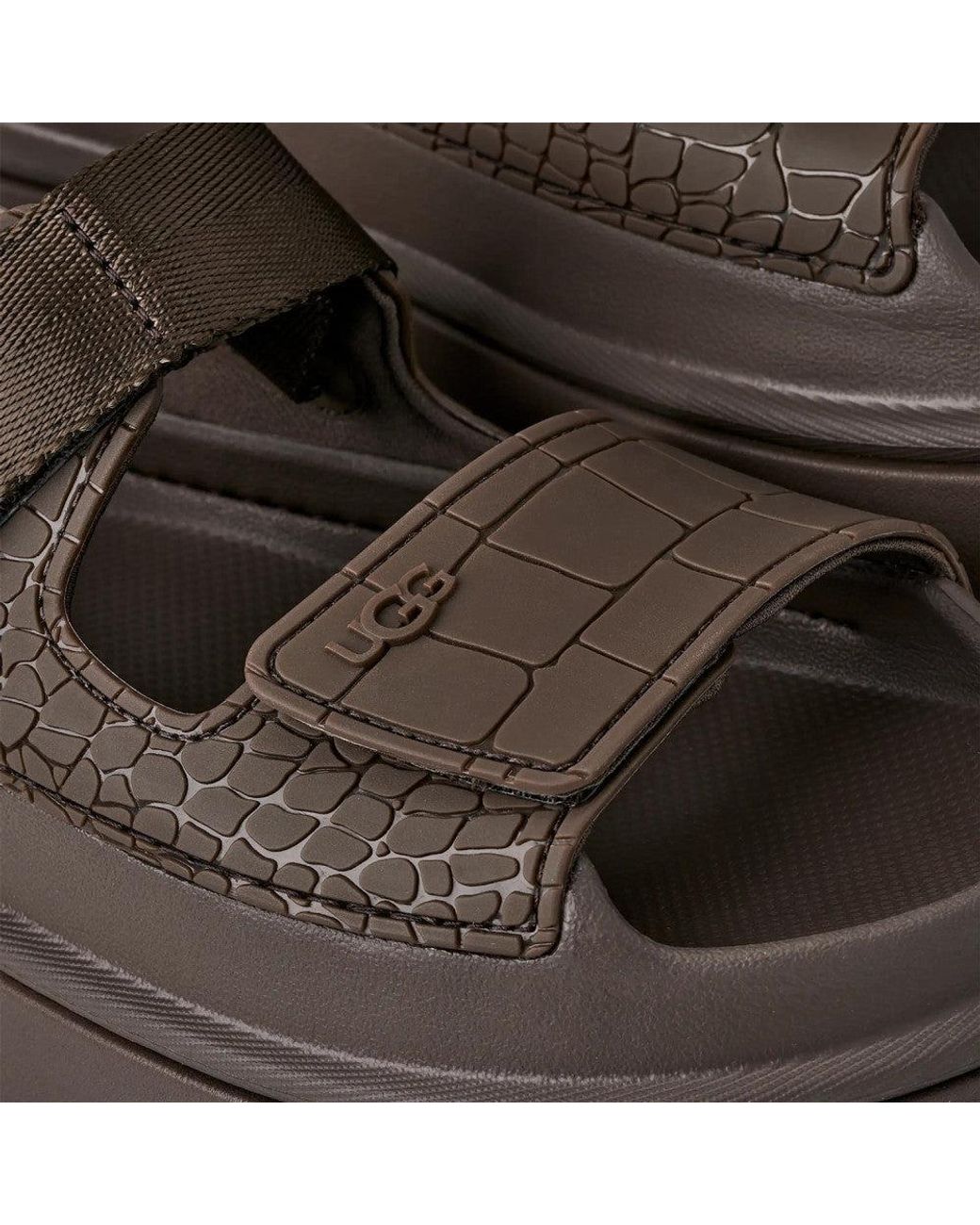 Ugg Brown Smoke Textured Sandals