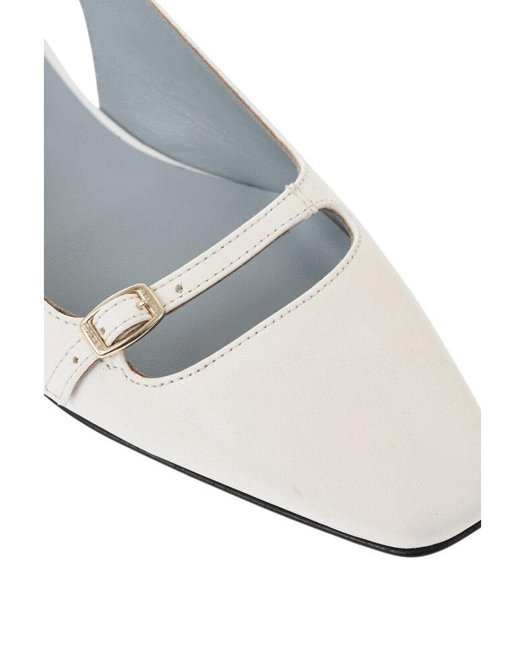 CAREL PARIS White Off Leather Ballet Flats