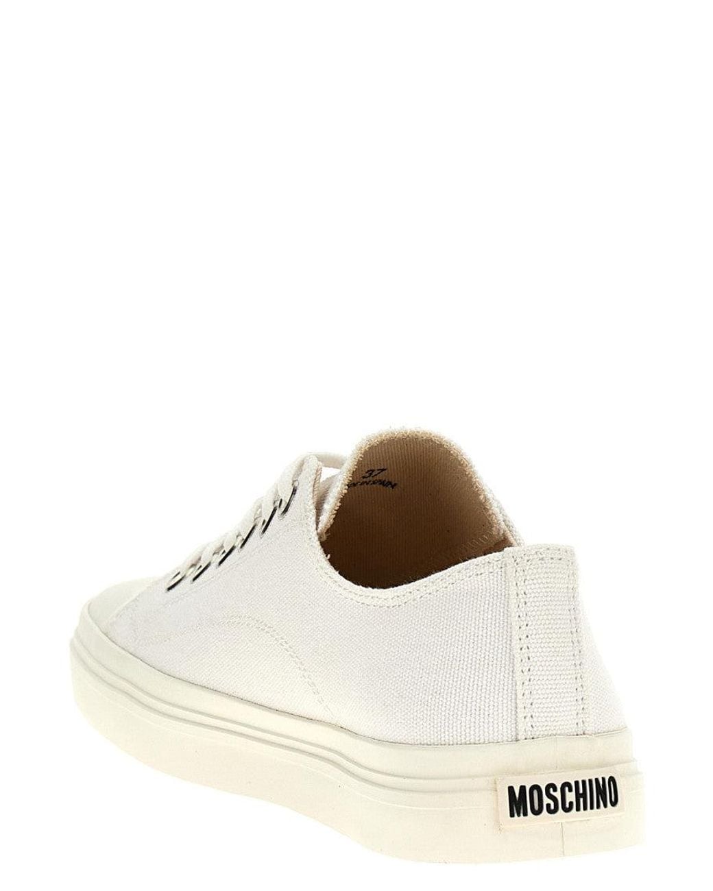 Moschino White Canvas Sneakers