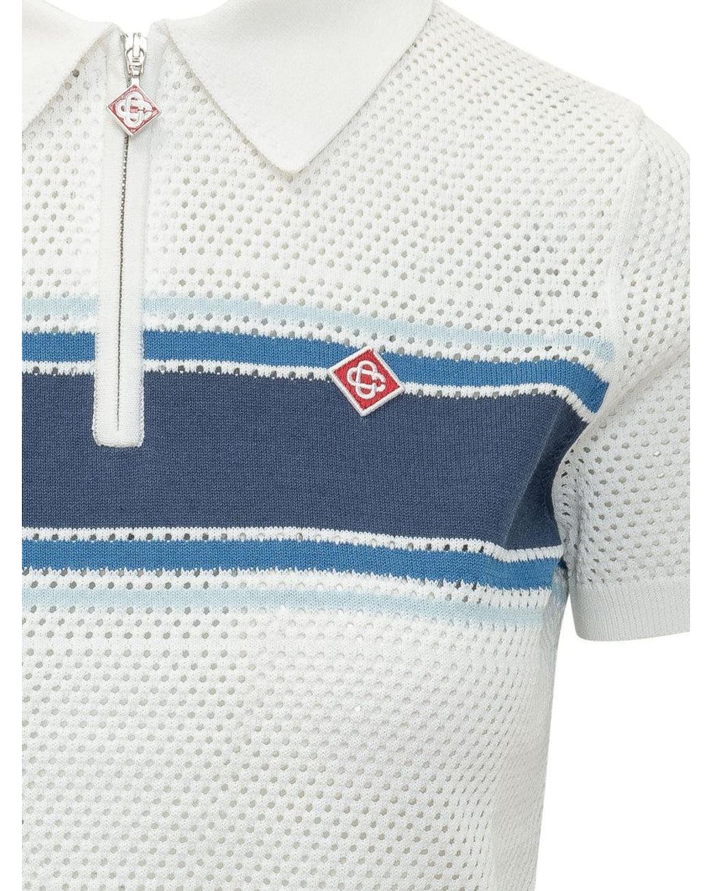 Casablanca Blue Logo Shirt Collar Polo