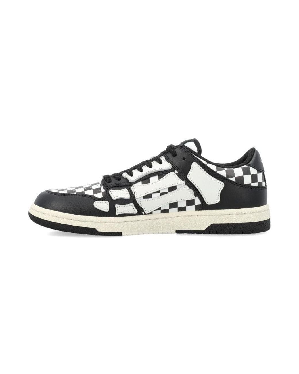 Amiri White Checkered Low Top Sneakers for men