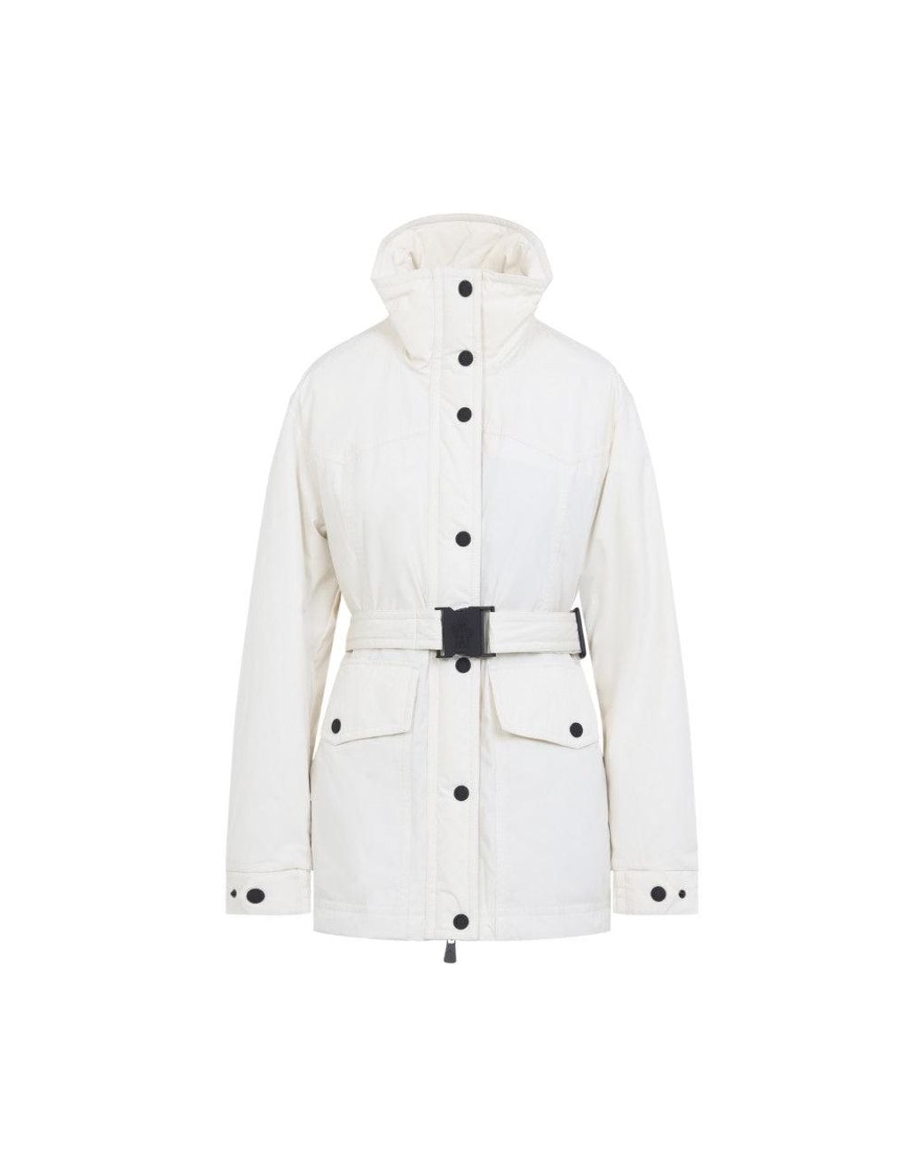 Moncler White Solid Hood Jacket