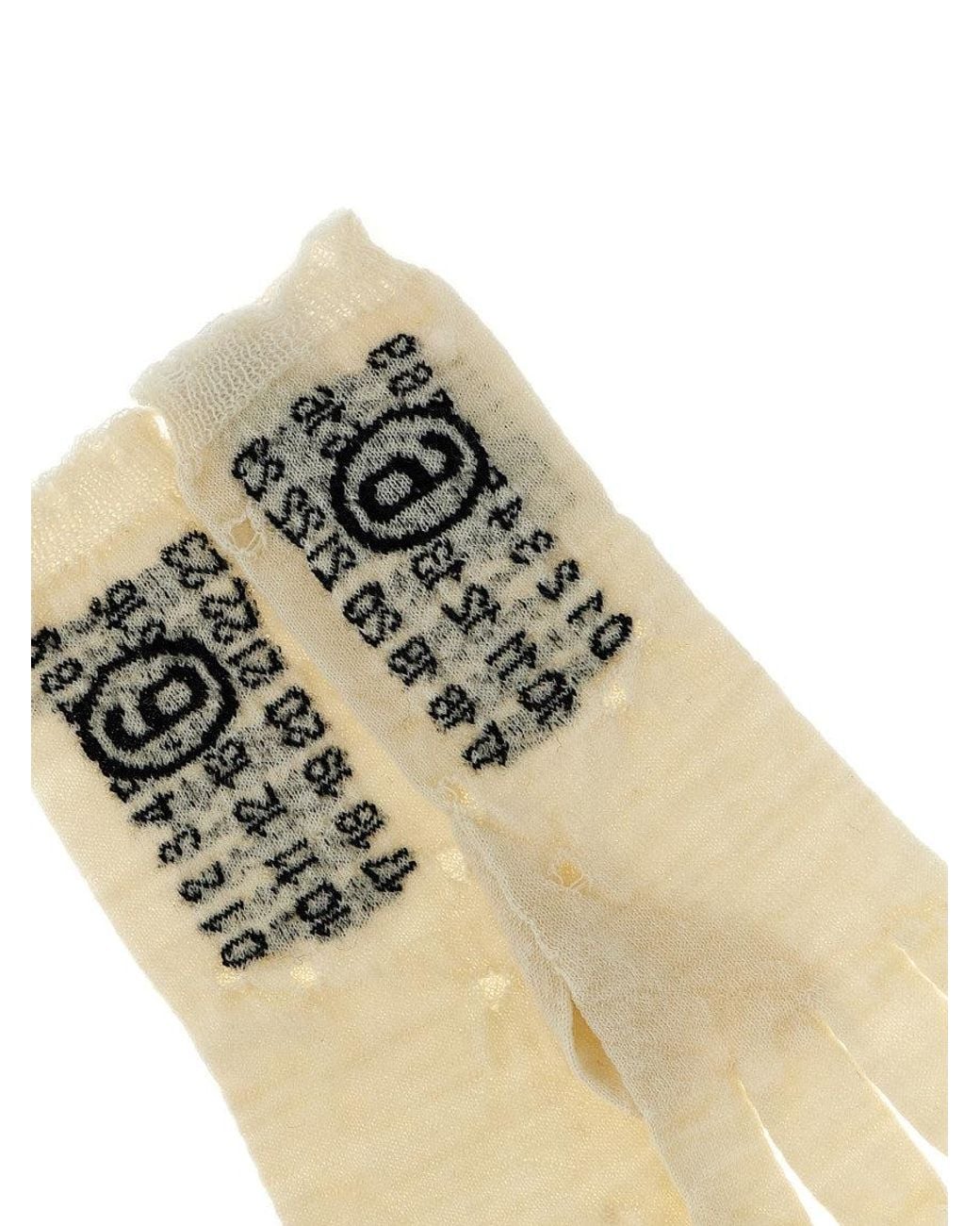 MM6 by Maison Margiela Natural 'Numeric Signature Mm6' Gloves