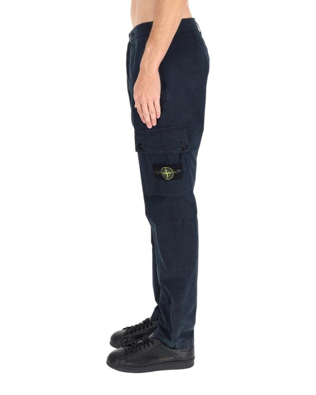 Stone Island Blue Slim Cargo Pants for men