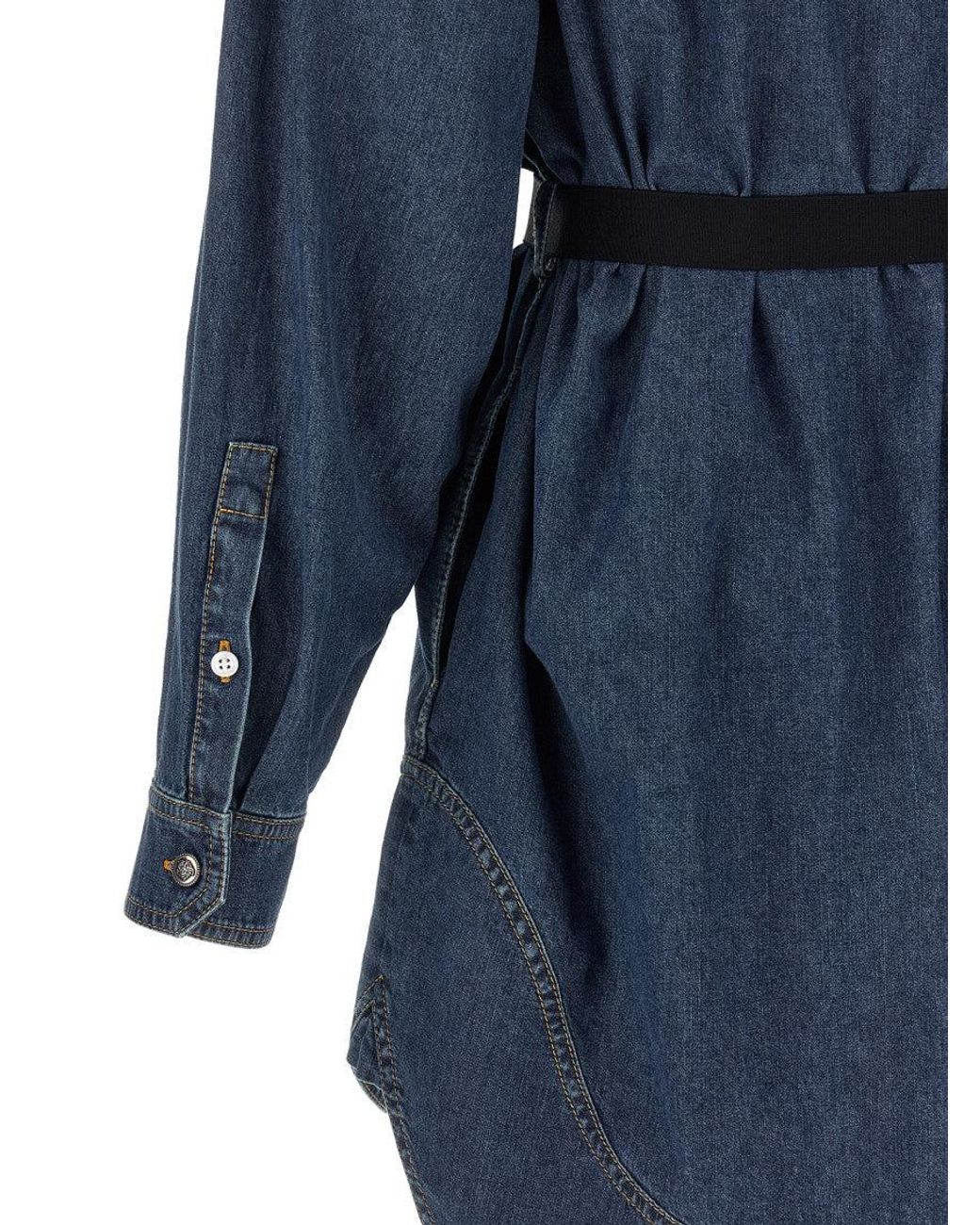Versace Blue Mini Shirt Dress