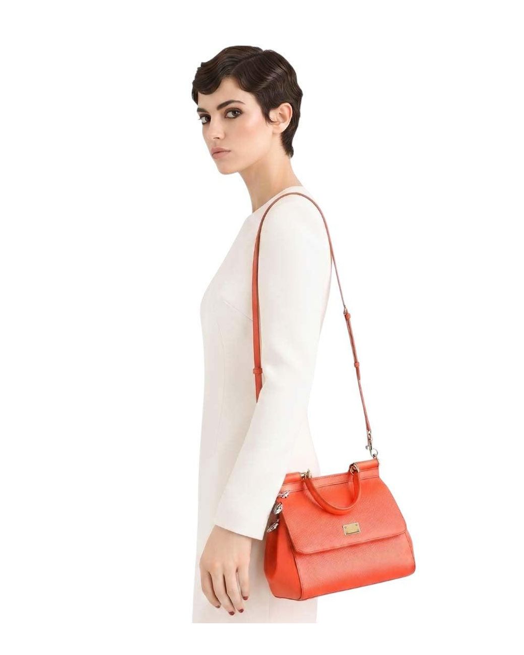 Dolce & Gabbana Red Sicily Medium Satchel