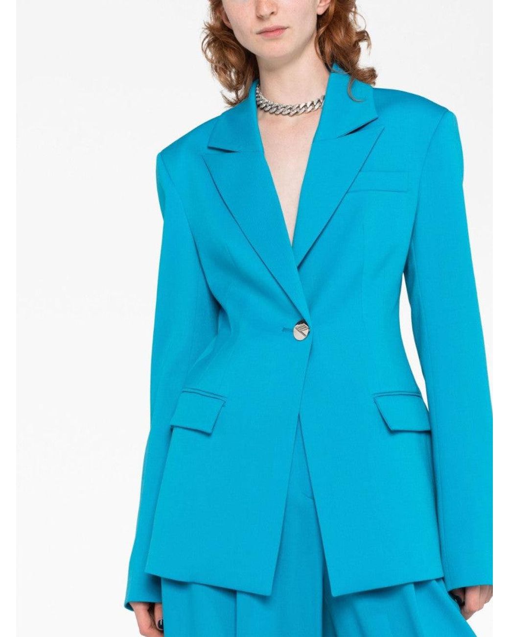 The Attico Blue Single Breasted Blazer