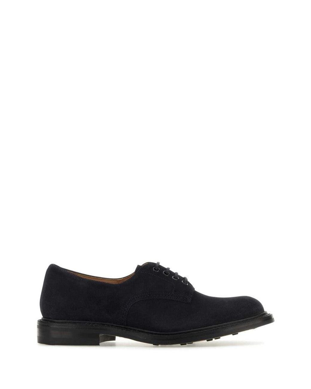 Tricker's Black Suede Lace-Up Shoes for men