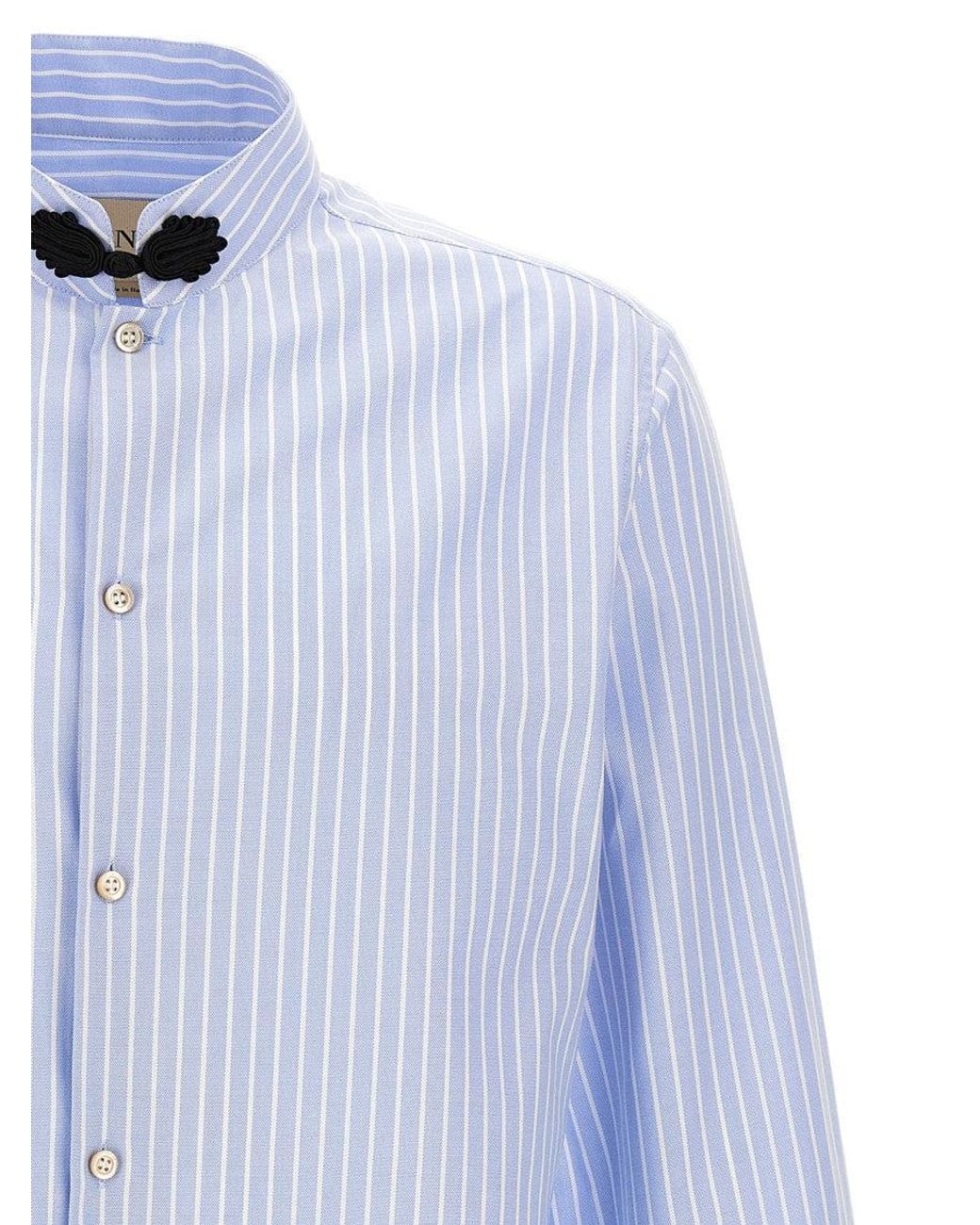 Valentino Blue Light Striped Shirt for men