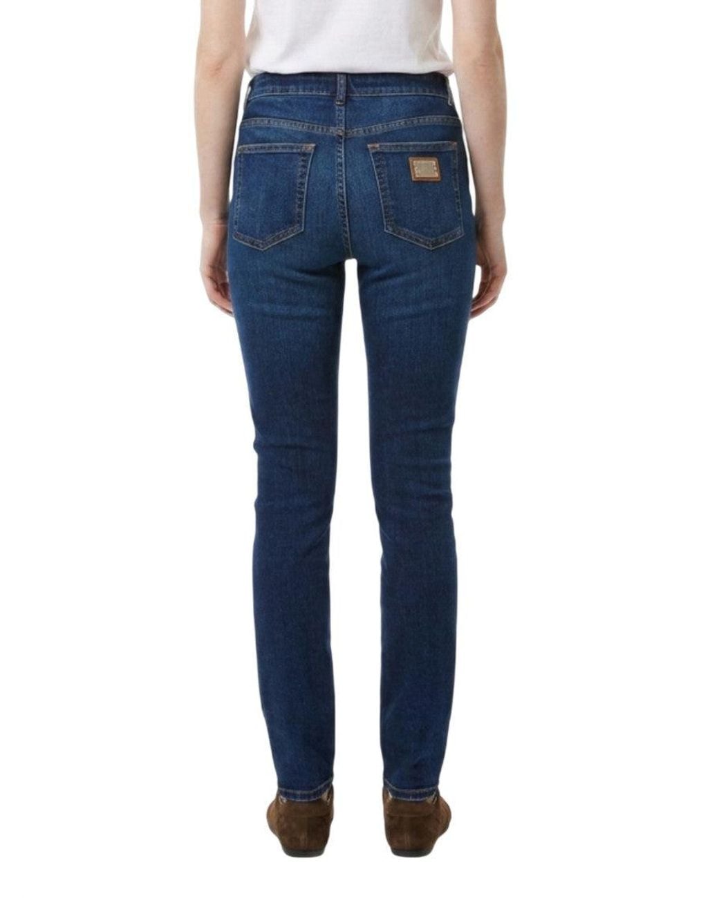 Dolce & Gabbana Blue Skinny Mid Rise Jeans