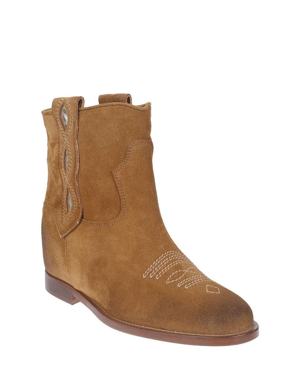 Via Roma 15 Brown Round-Toe Boots