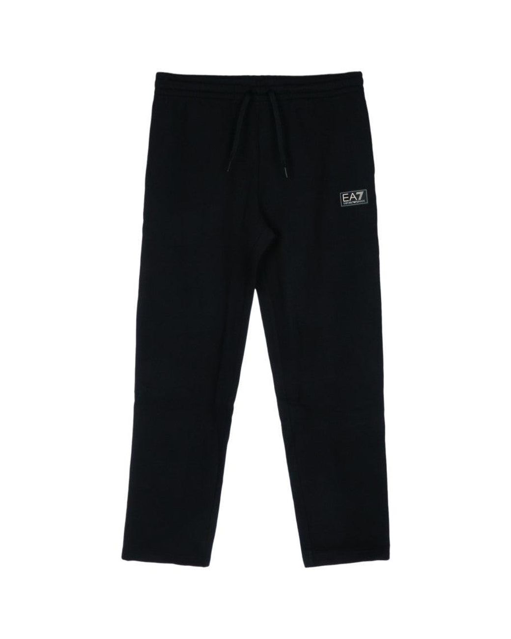 EA7 Black Drawstring Track Pants for men