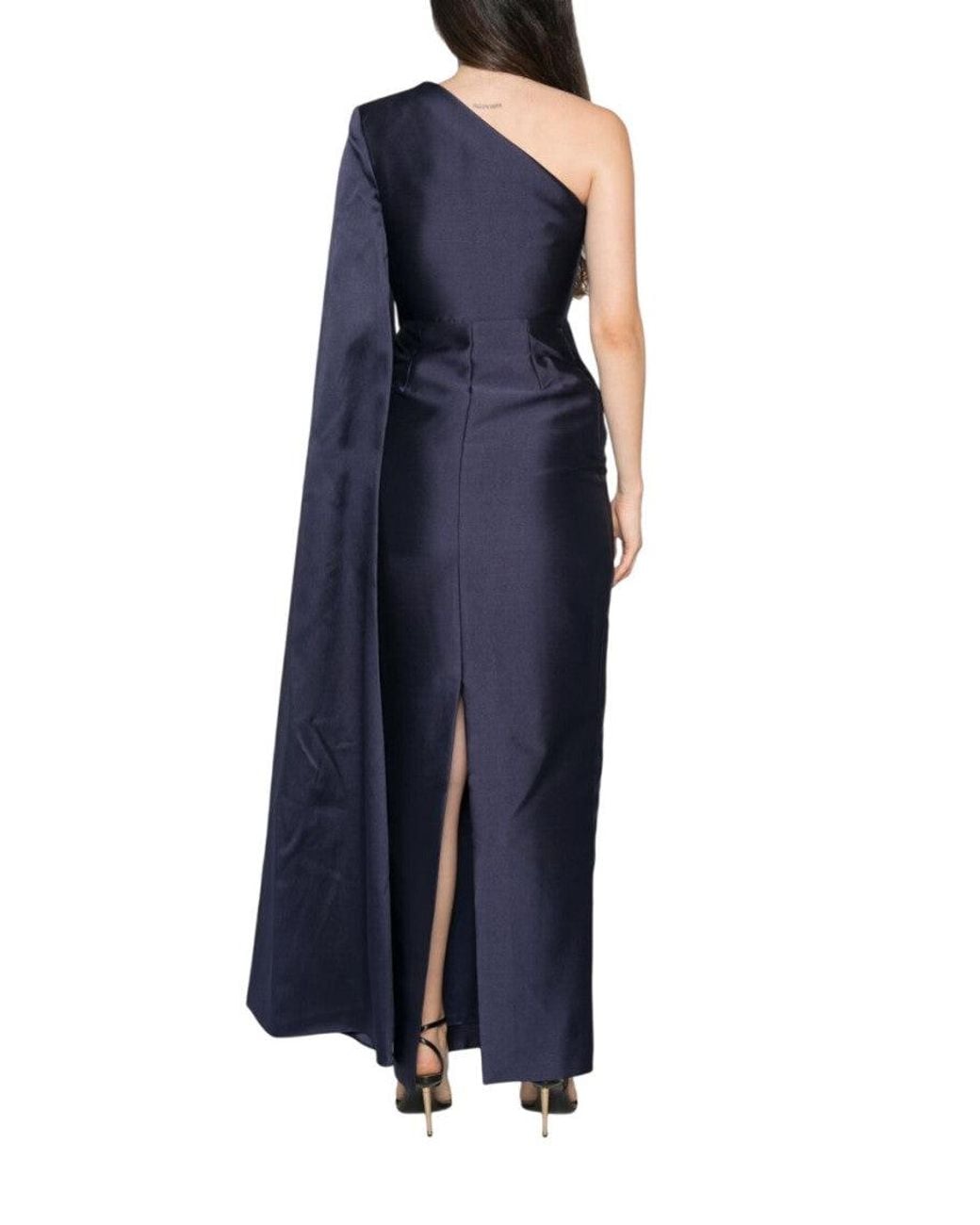 Solace London Blue One Shoulder Maxi Dress