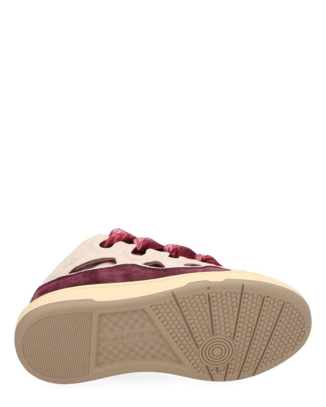 Lanvin Pink Woven Curb Sneakers for men
