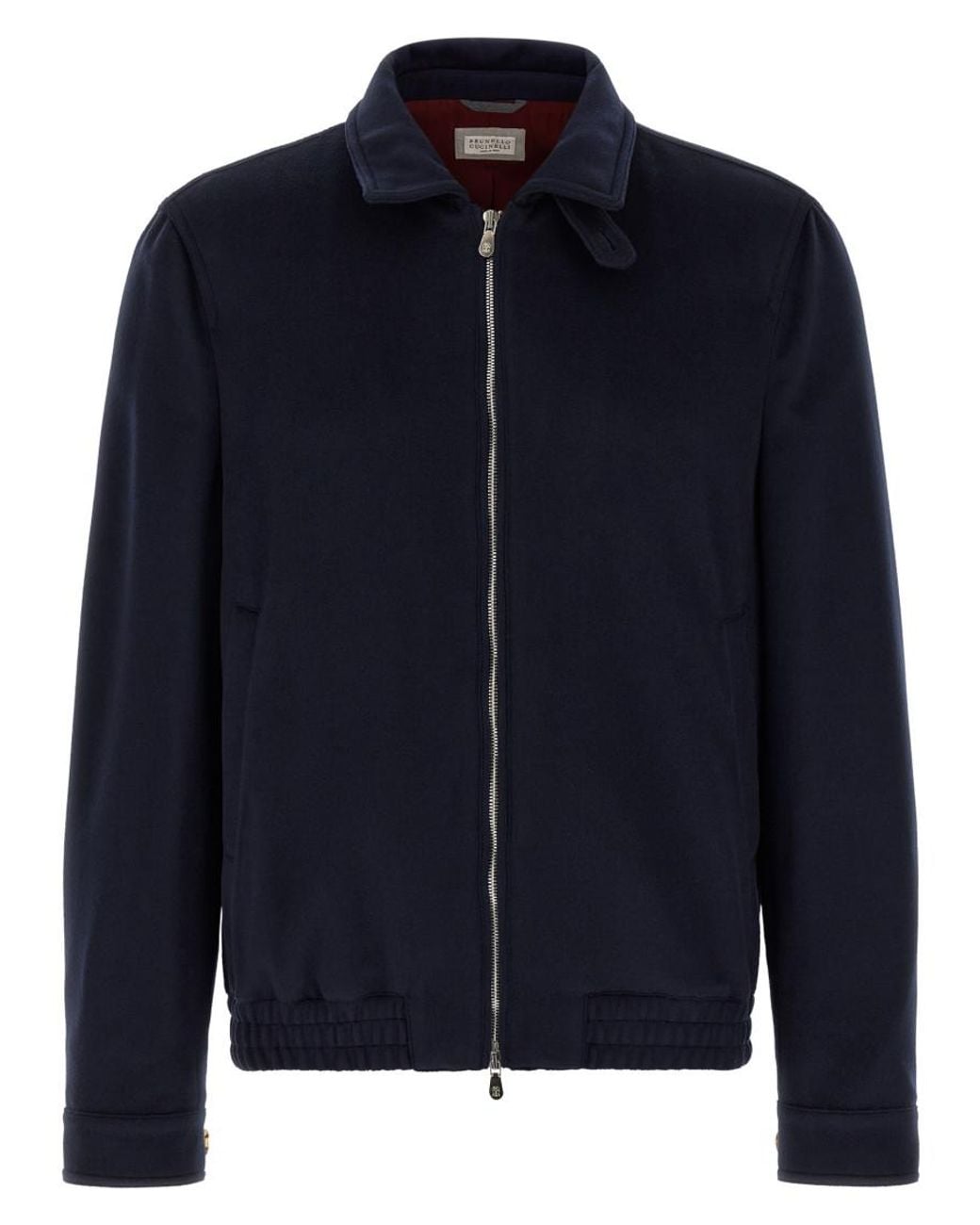 Brunello Cucinelli Blue Bomber Jacket for men