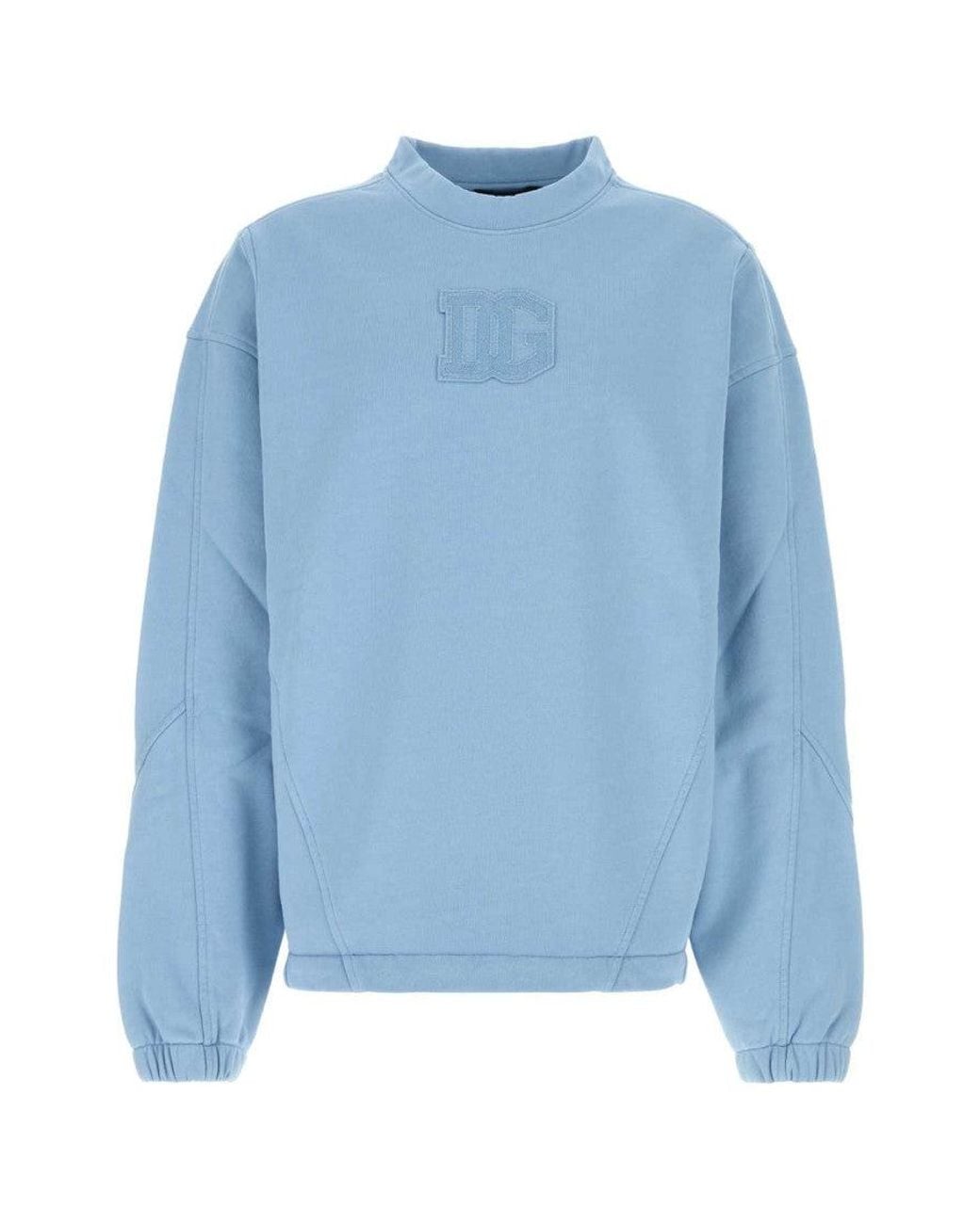 Dolce & Gabbana Blue Crew Neck Sweatshirt for men