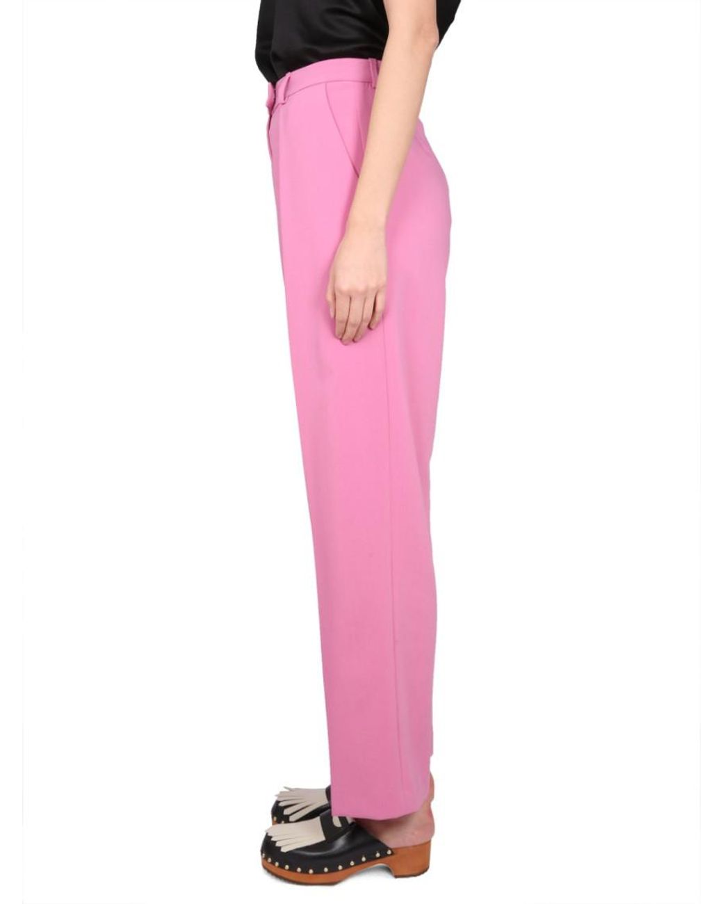 Alysi Pink Straight Pleated Pants