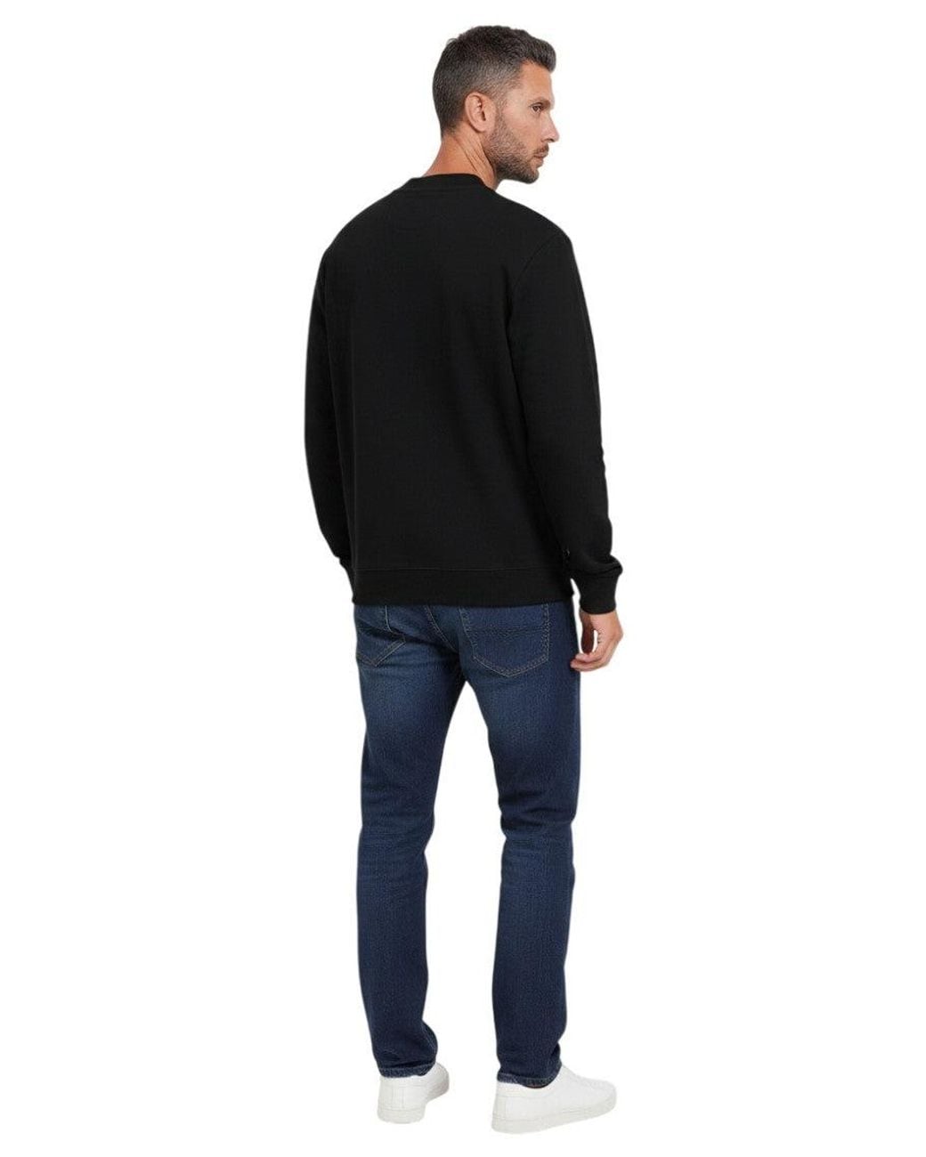 HUGO Black Logo Crew Neck Sweatshirt for men
