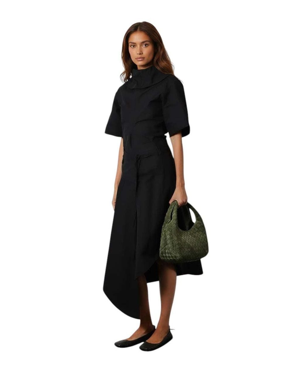 Bottega Veneta Green Campana Small Shoulder Bag